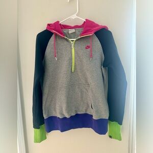 Womens Nike Multicolor Black Quarter Zip Hoodie
